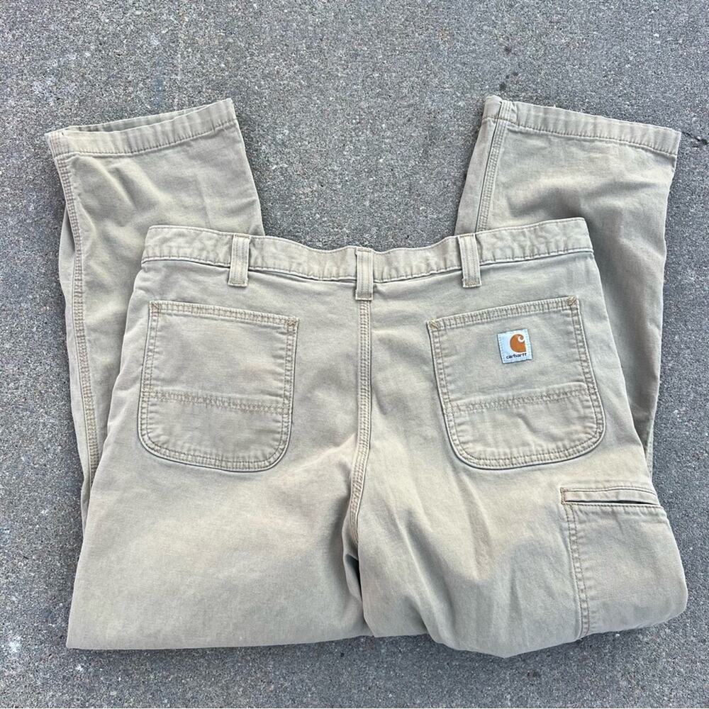Carhartt 38x30 Rugged Flex Relaxed Fit Canvas Work Pants Dark Khaki 102291 253